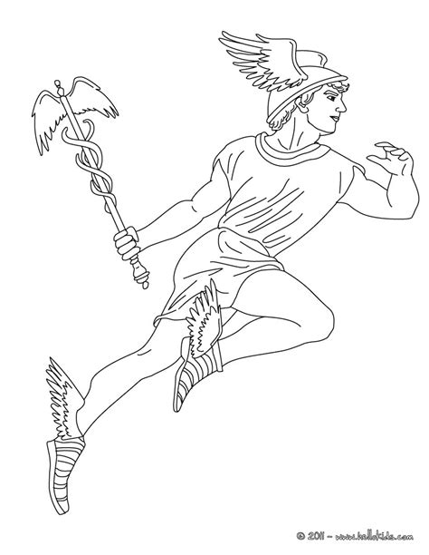 Hermes the greek god of herds coloring pages 